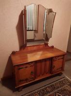 Vintage toilettafel met 3delige spiegel, 100 à 150 cm, Utilisé, Bois, 150 à 200 cm