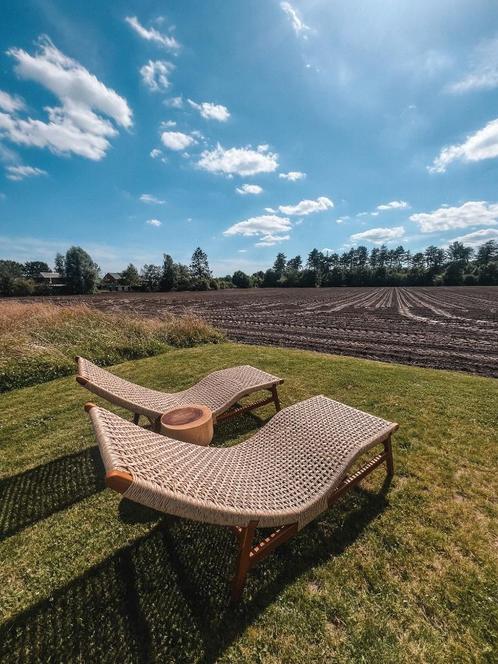 Zonnebed/lounge chair - outdoor, Tuin en Terras, Ligbedden, Nieuw, Teakhout, Ophalen