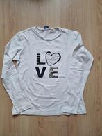 Witte longsleeve met opschrift "Love" - Mayoral - maat 164, Mayoral, Meisje, Ophalen of Verzenden, Zo goed als nieuw