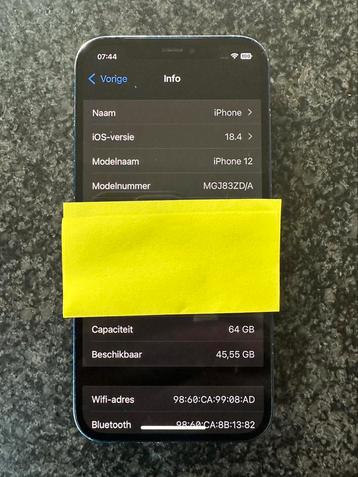 iPhone 12 - 64 GB - Blauw beschikbaar voor biedingen