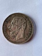 Monnaie Belgique 5 francs Leopold II 1873, argent, Timbres & Monnaies, Monnaies | Belgique, Argent, Argent