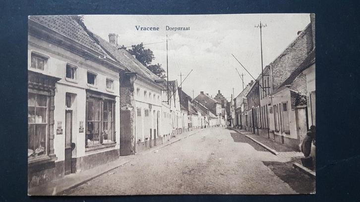 Postkaart Vrasene Vracene Dorpstraat, Verzamelen, Postkaarten | België, Ongelopen, Oost-Vlaanderen, 1920 tot 1940, Ophalen of Verzenden