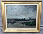 Huile sur panneau paysage hollandais signe Armand jamar, Antiek en Kunst, Ophalen of Verzenden