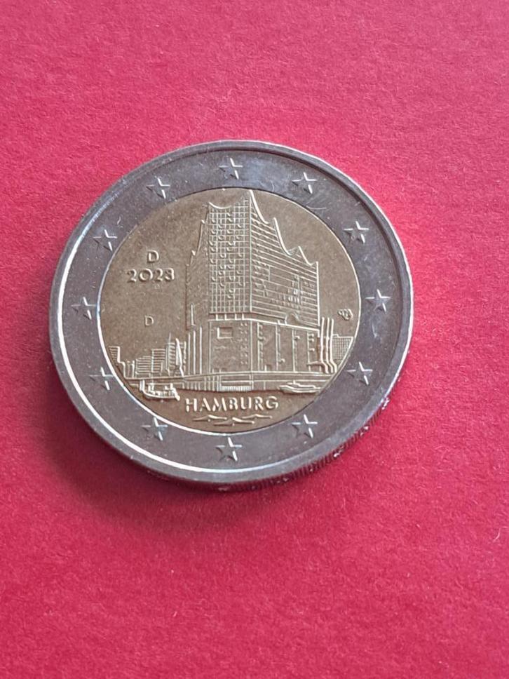 2023 D Duitsland 2 euro Hamburg Elbphilharmonie München, Postzegels en Munten, Munten | Europa | Euromunten, Losse munt, 2 euro
