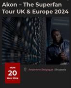 2 tickets Akon superfan tour AB Brussel 20 Mei, Mai