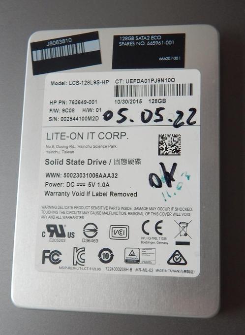 SSD 125GB DISQUE HP LCS-128LSS-HP LITE-ON, Informatique & Logiciels, Disques durs, Reconditionné, Interne, SATA, Enlèvement ou Envoi