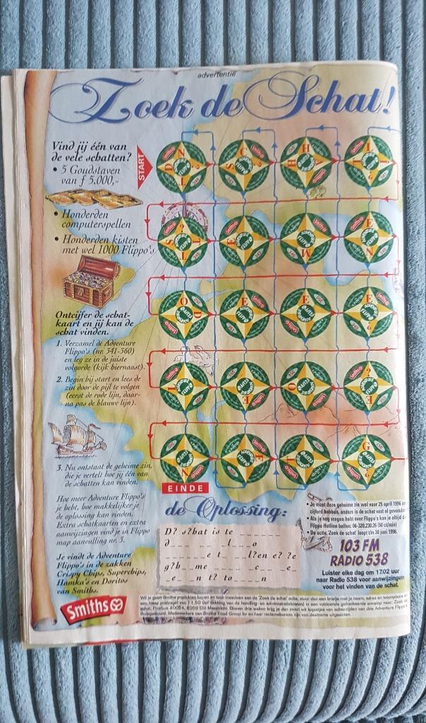 Adventure Flippo`s advertentie Zoek de Schat!, schatkaart 1, Verzamelen, Flippo's, Overige typen, Adventure, Verzenden