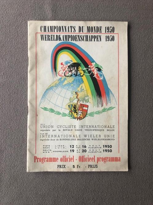 programme Championnats du Monde Cyclisme 1950 Liège Rocour, Collections, Articles de Sport & Football, Livre ou Revue, Enlèvement ou Envoi