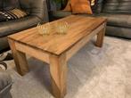 Houten salontafel stevig (teak look), Ophalen of Verzenden, Zo goed als nieuw