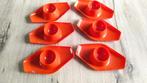Vintage set van 6 rode plastic eierdopjes uit de jaren 70, Ophalen of Verzenden, Rood