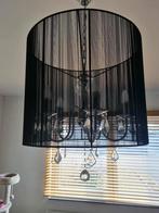 Mooie zwarte kroonluchter, rond, Huis en Inrichting, Lampen | Kroonluchters, Ophalen, Gebruikt, Glas