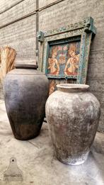 Hoge oude kleipot uit India pot van klei kleipot XXL 150 cm, Overige materialen, Overige kleuren, Ophalen of Verzenden, Zo goed als nieuw