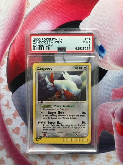 Pokemon Zangoose Holo EX Sandstorm PSA 9 WOTC, Hobby en Vrije tijd, Verzamelkaartspellen | Pokémon, Nieuw, Losse kaart, Foil, Ophalen of Verzenden