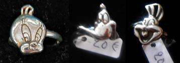 Bague Titi, Daffy Duck ou Bugs Bunny (Looney Tunes), argent disponible aux enchères