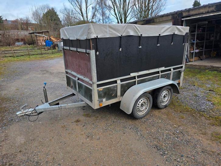 Remorque double essieux 2m57 sur 1m32 Entièrement bâchée, Autos : Divers, Remorques, Enlèvement