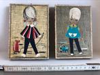 Set van 2 vintage retro kadertjes van meisje en jongen, Ophalen of Verzenden