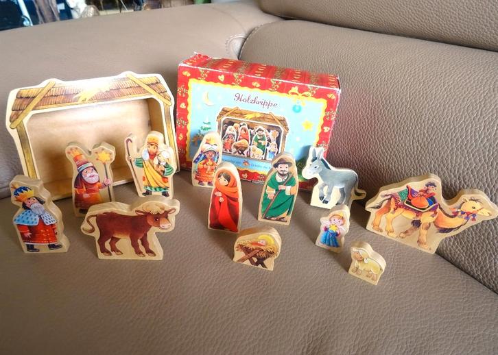 Superbe crèche de Noël pour enfant, en bois.Die Spiegelburg, Divers, Noël, Comme neuf, Enlèvement ou Envoi