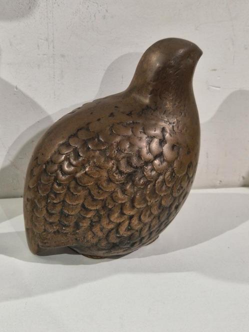 Bronzen patrijs of kwartel , gesigneerd ,  fantastisch stuk, Antiek en Kunst, Antiek | Brons en Koper, Ophalen of Verzenden