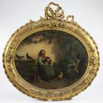 Schilderij Franse romantische school Moeder met kinderen, Ophalen