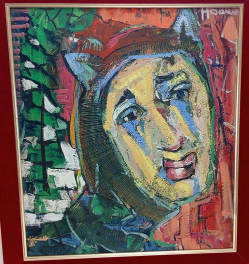HOUWEN JORIS (1925-1998) schilderij expressionisme, Antiek en Kunst, Kunst | Schilderijen | Modern, Ophalen of Verzenden