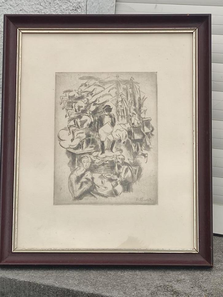 Eau forte signe Marcel stobbaert, Antiek en Kunst, Kunst | Etsen en Gravures, Ophalen of Verzenden