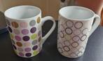 Koffiemok-2stuks-print bollen paars/groen-hoogte 10 cm-NIEUW, Verzenden, Nieuw, Kop(pen) en/of Schotel(s)