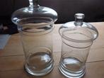 2 glazen voorraadpotten met deksel, Huis en Inrichting, Woonaccessoires | Stolpen, Ophalen