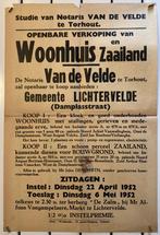 Affiche rétro : vente publique d'une maison 1952, Collections, Posters & Affiches, Enlèvement ou Envoi, Utilisé