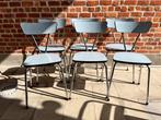 6 vintage stoelen formica lichtblauw, Ophalen