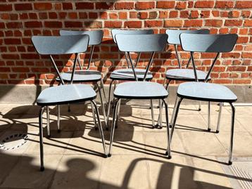 6 vintage stoelen formica lichtblauw beschikbaar voor biedingen