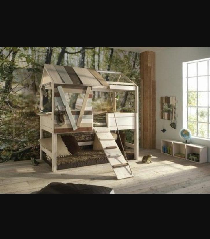 Boomhutbed, Huis en Inrichting, Slaapkamer | Stapelbedden en Hoogslapers, Gebruikt, Halfhoogslaper, Eenpersoons, Ophalen