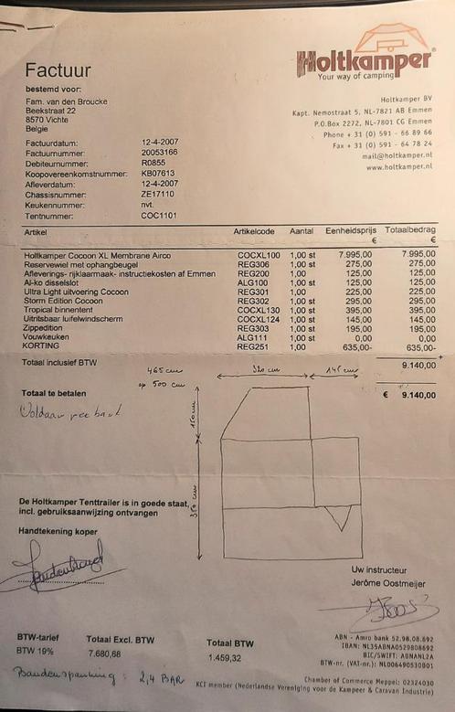 Holtkamper Cocoon XL Membrane Airco, Caravans en Kamperen, Vouwwagens, tot en met 4, Ophalen