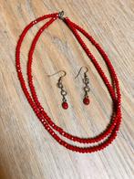 Juwelensetje - oorbellen en bijpassende ketting, Handtassen en Accessoires, Oorbellen, Overige materialen, Hangers, Ophalen of Verzenden