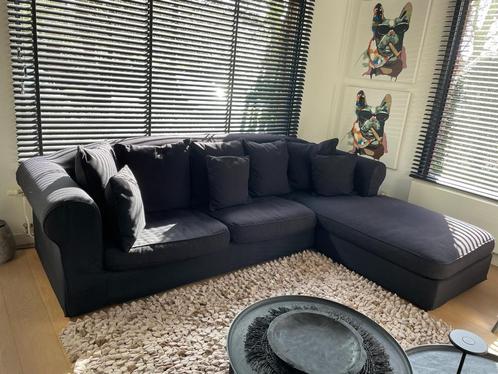 Mooie zwarte zitbank met chaise longues, Huis en Inrichting, Zetels | Zetels en Chaises Longues, Zo goed als nieuw, Vierpersoons of meer