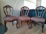 3 sierstoelen bordeaux met sierspijkers, Huis en Inrichting, Stoelen, Ophalen, Hout, Drie, Zo goed als nieuw