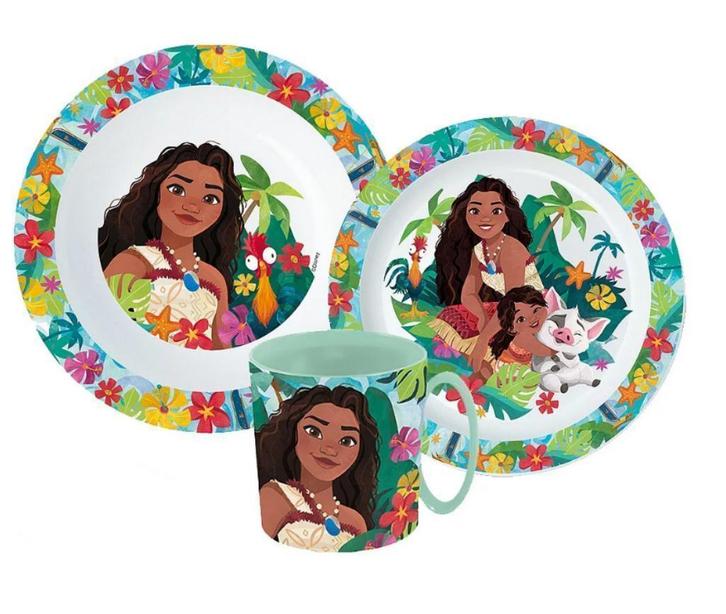 Vaiana Kinderservies met Mok - Magnetron, Kinderen en Baby's, Overige Kinderen en Baby's, Nieuw, Ophalen of Verzenden