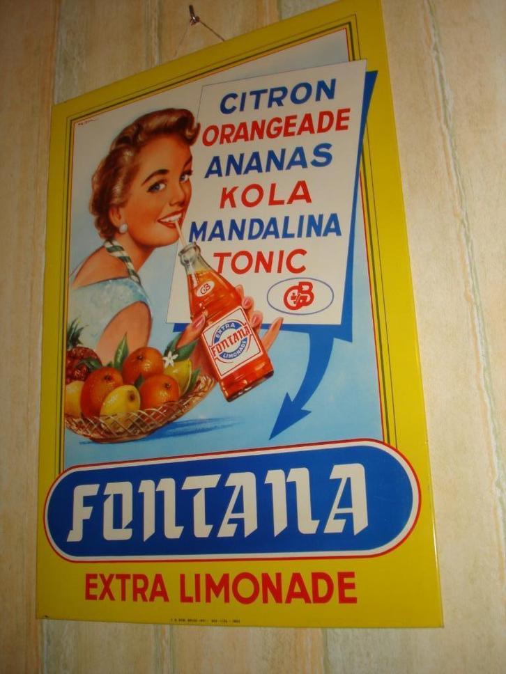 Fontana reclamebord, Verzamelen, Merken en Reclamevoorwerpen, Zo goed als nieuw, Reclamebord, Ophalen of Verzenden