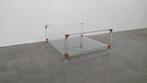 Vintage coffee table lucite & brass Charles Hollis Jones 70s, Ophalen, Gebruikt, Glas