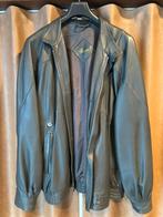 Lederen jas donkergrijs 54, Kleding | Heren, Jassen | Winter, Ophalen, Gedragen, Maat 52/54 (L), Grijs
