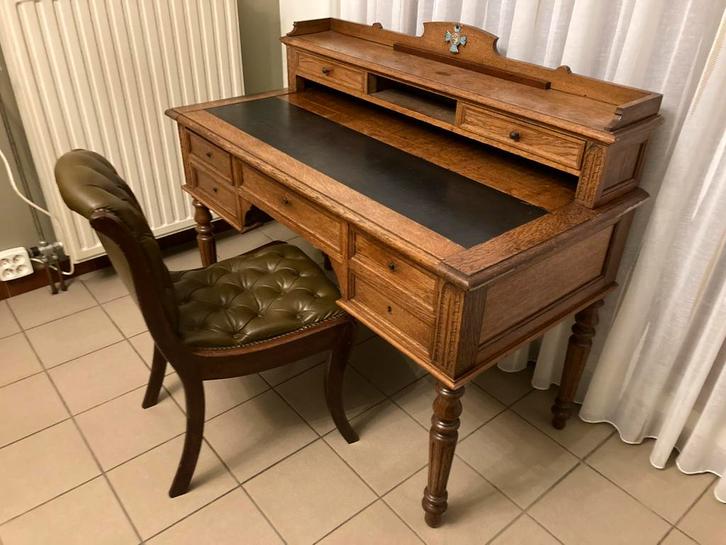 Prachtige massief houten bureau/secretaire – tijdloze klasse, Antiquités & Art, Antiquités | Accessoires de maison, Enlèvement