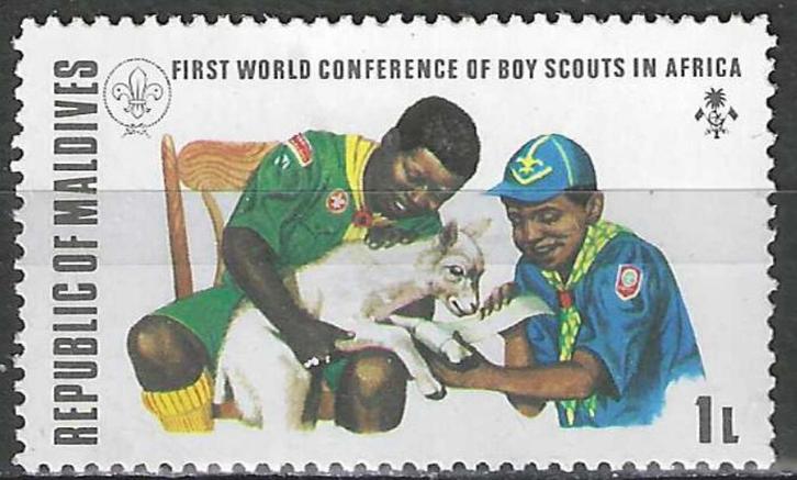 Maldiven 1973 - Yvert 421 - Congres scoutisme - 1 l. (PF), Postzegels en Munten, Postzegels | Azië, Verzenden