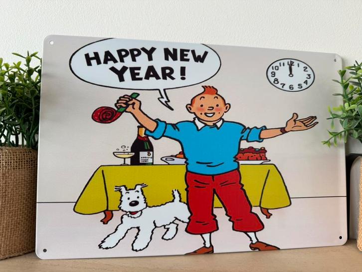 Metalen wandplaat Kuifje, Verzamelen, Merken en Reclamevoorwerpen, Nieuw, Reclamebord, Ophalen of Verzenden