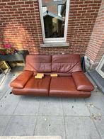 2 persoons leren zetel, Huis en Inrichting, Ophalen, Gebruikt, Tweepersoons, Rechte bank