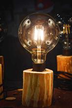 Lampe artisanale en bois avec ampoule led, Zo goed als nieuw, Hout, Ophalen