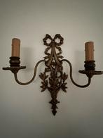 Bronzen muur verlichting electrisch 2 stuks., Ophalen of Verzenden