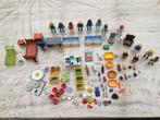 Lot playmobil met toebehoren en geïmproviseerd huis, Ophalen of Verzenden, Gebruikt