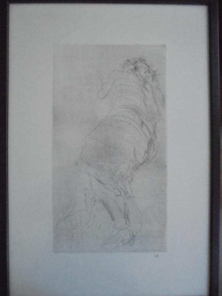 Jos Hendrickx  1906 - 1971  Ets   Liggende vrouw, Antiek en Kunst, Kunst | Etsen en Gravures, Verzenden