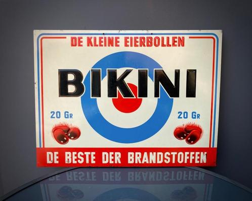 BIKINI Geschilderde plaat, geperst plaatstaal - 1958 - Antwe, Verzamelen, Merken en Reclamevoorwerpen, Gebruikt, Overige typen