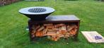 Cortenstaal bbq plancha, Tuin en Terras, Houtskoolbarbecues, Ophalen of Verzenden, Zo goed als nieuw