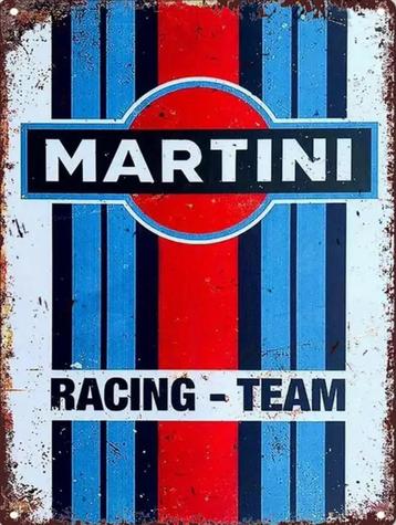 Reclamebord vintage Martini Racing Team - mancave poolhouse beschikbaar voor biedingen